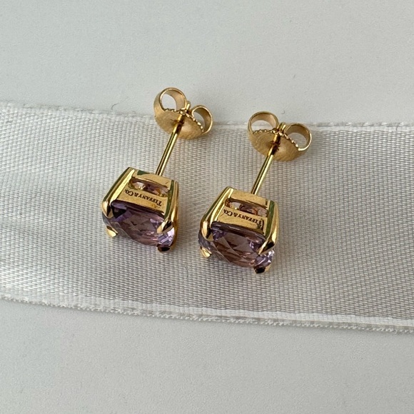 RARE Tiffany & Co. Amethyst Sparkler Earrings 18k Rose Gold πβ¨ - Picture 5 of 7
